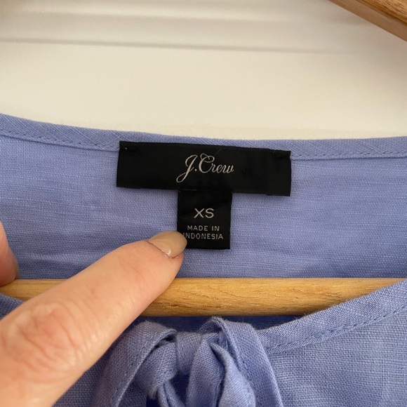 J Crew Long beach tunic with rickrack trim, periwinkle blue with red trim, xs - Picture 7 of 7
